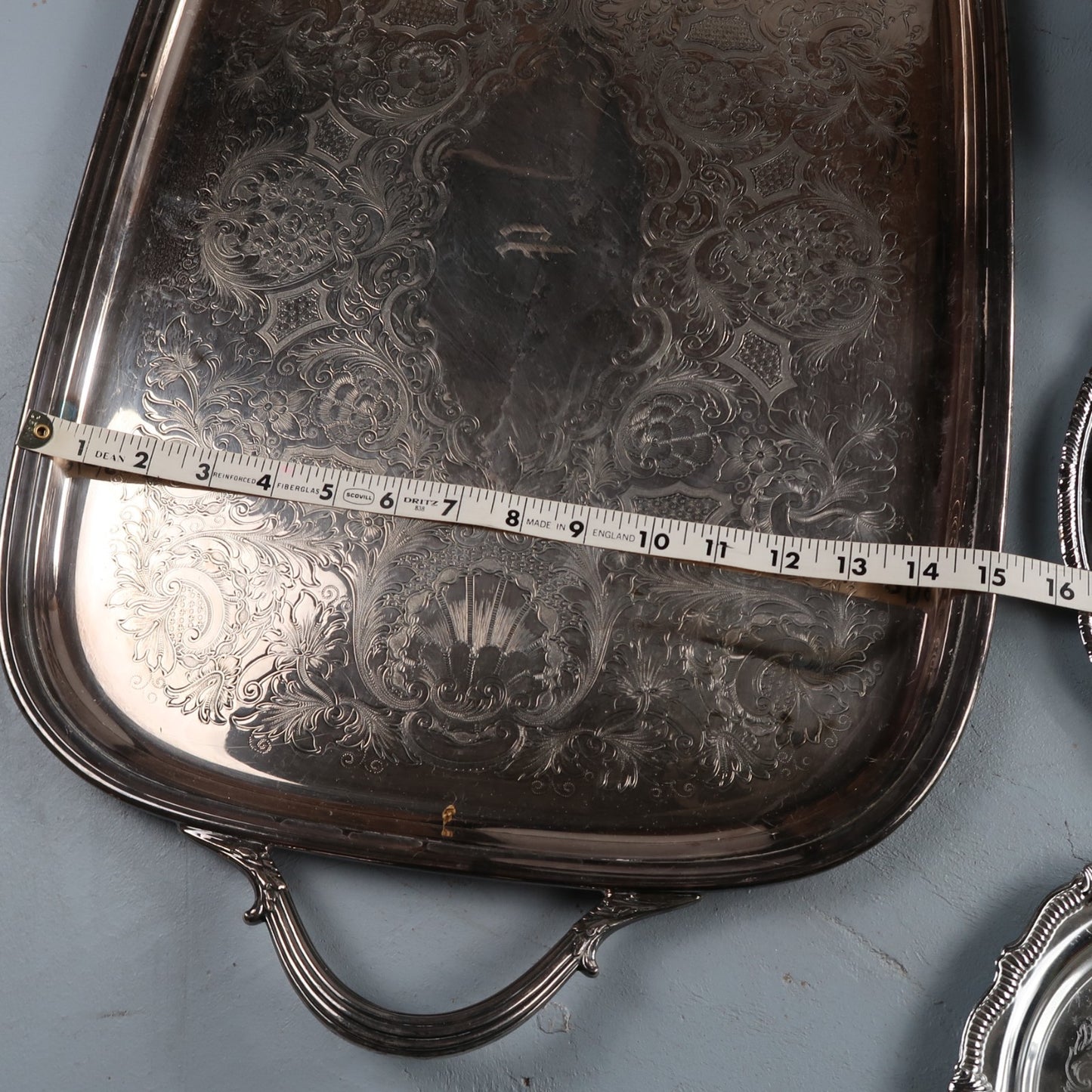 Vintage Baroque Victorian Not Silver Plated Platter Collection Lot Fancy Trays