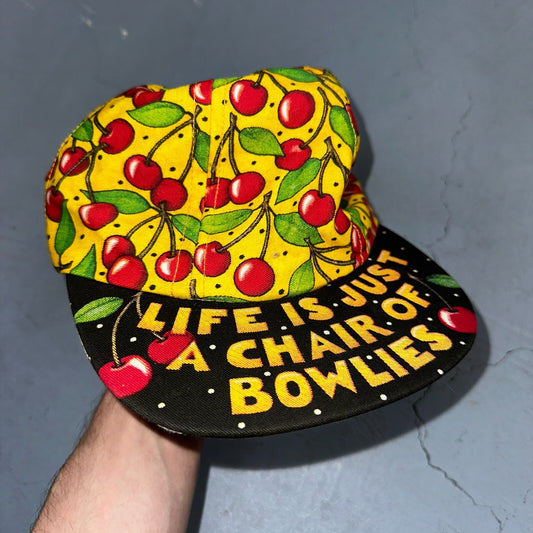 VTG Life is Just a Chair of Bowlies Mary Engelbreit Adjustable Hat Cap Rare 90s