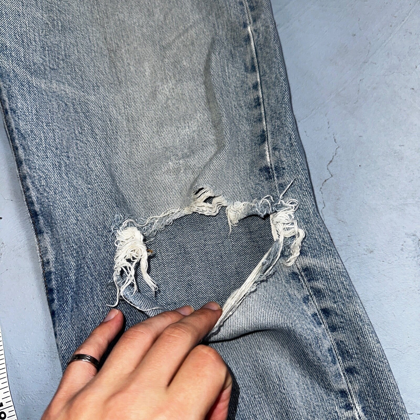 Levis 501 Vintage 80s Redline Selvedge USA XX Jeans Light Wash 34x40 Act 32x36