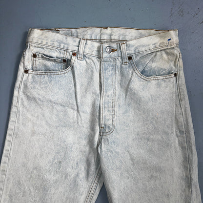Levis 501 Vintage 90s USA XX Straight Leg Jeans 32x34 Blue Light Wash Act 29x32