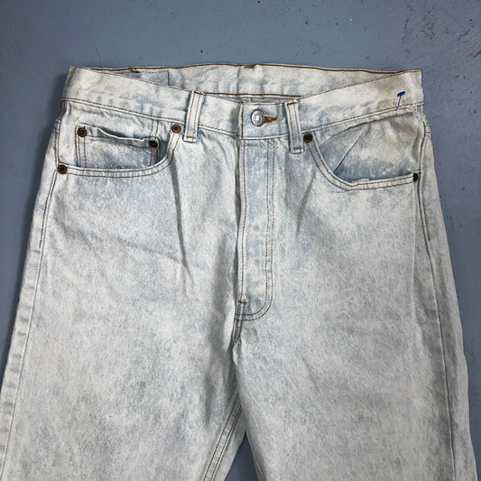 Levis 501 Vintage 90s USA XX Straight Leg Jeans 32x34 Blue Light Wash Act 29x32
