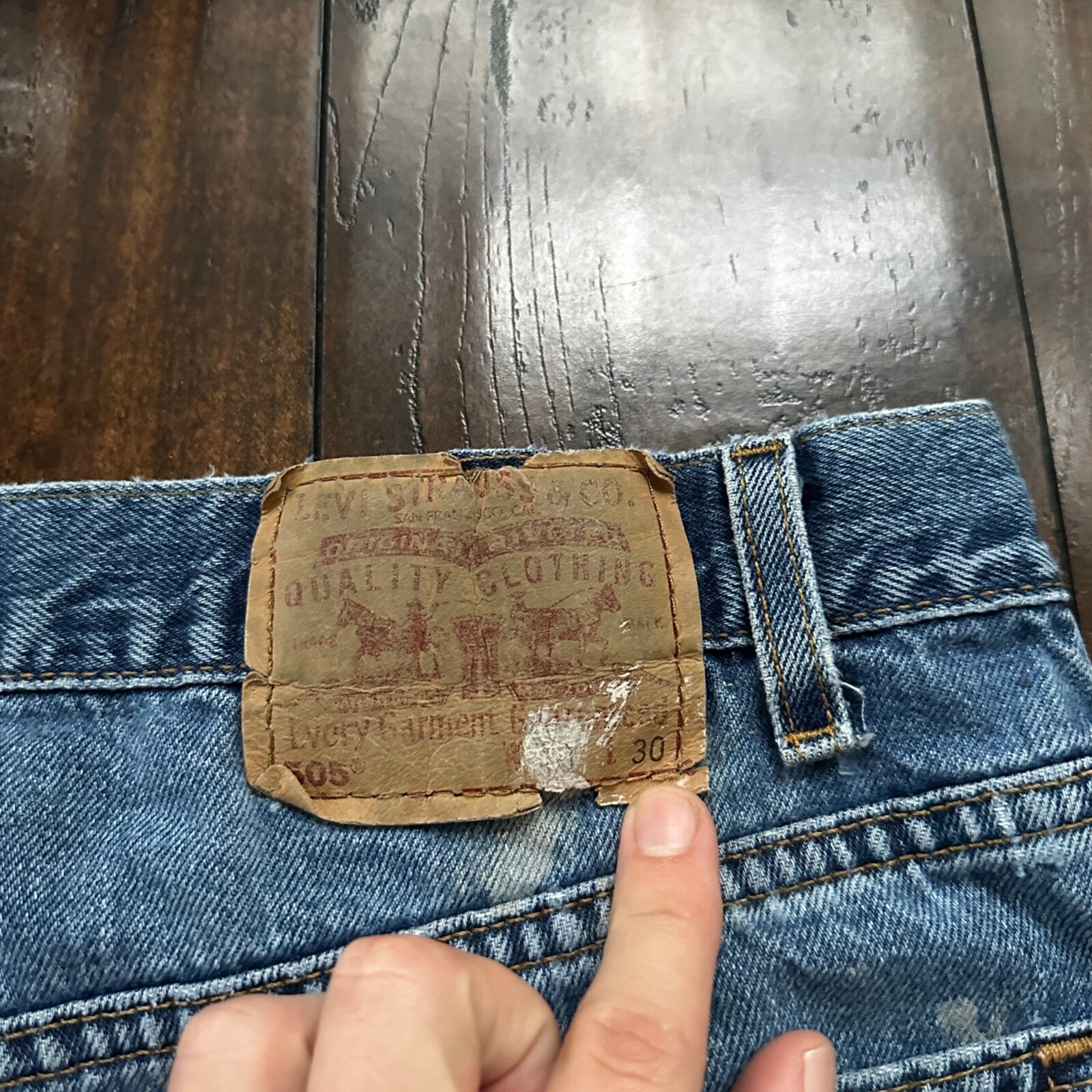 Levis 505 Vintage 90s Straight Leg XX USA Jeans 40x30 Med Wash Act 36x29