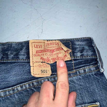 Levis 501 Vintage Y2K XX Straight Leg Jeans Blue Med Wash 33x34 Act 32x31