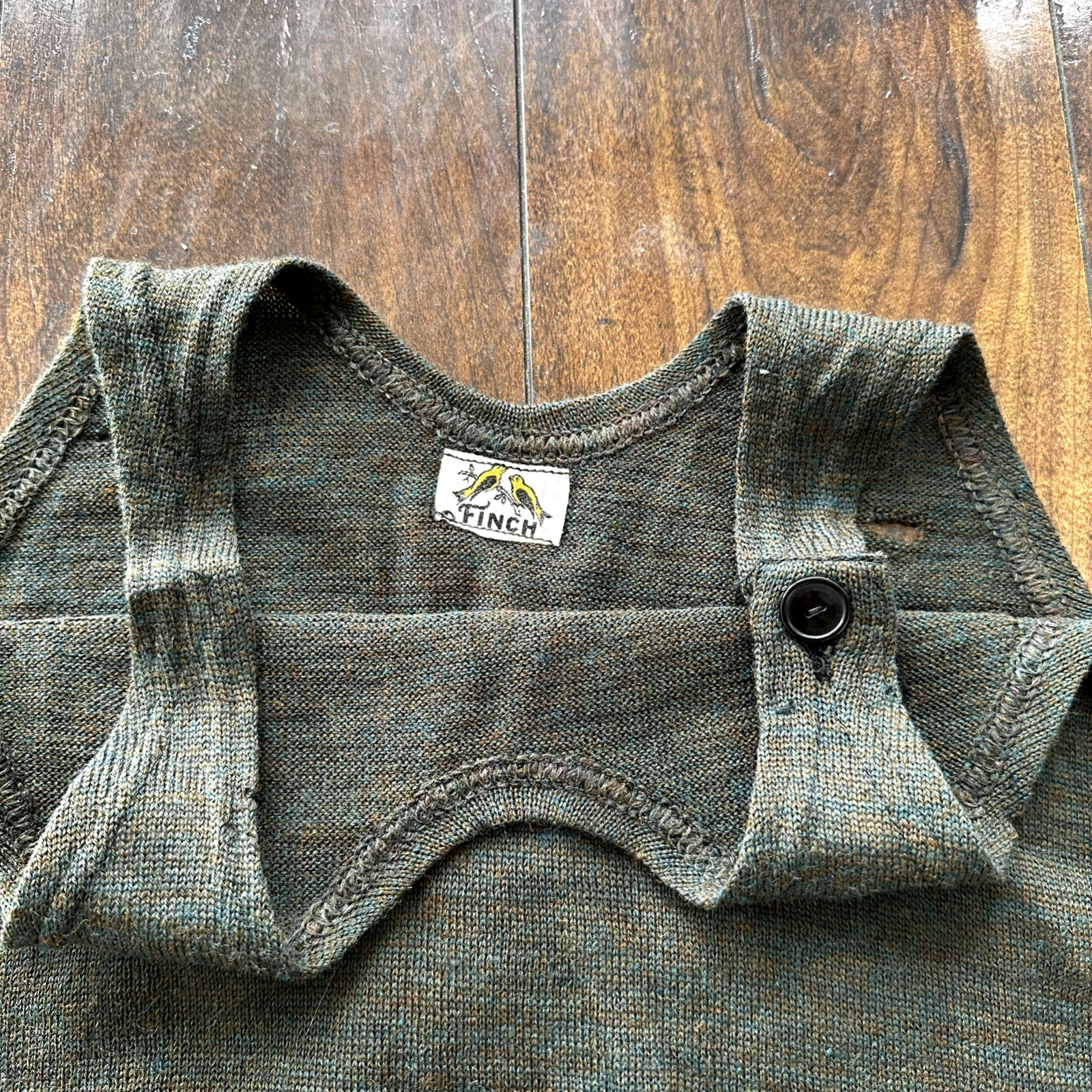 Antique 1920s Green Stripe Wool Bathing Suit Women Swimsuit Art Deco 20s 30s