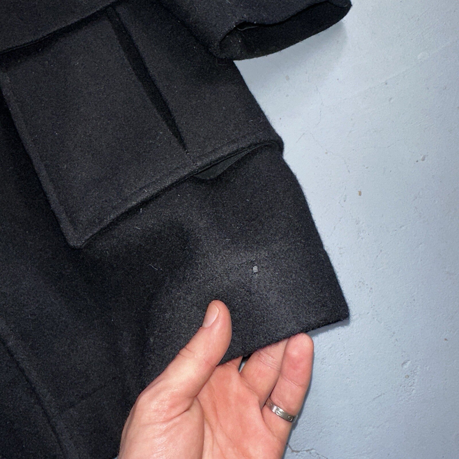 L.L. Bean Men S US Navy Anchor Collection Toggle Wool Pea Coat Jacket USA VTG