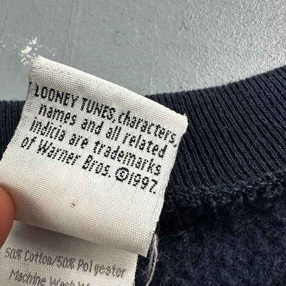 Looney Tunes TAZ 90s USA Sweatshirt VTG Crewneck XL Navy Cartoon Bugs Bunny