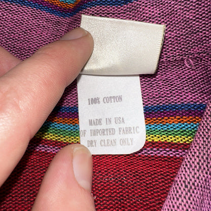 Norm Thompson VTG 80s Rainbow Striped Oversized Button Down Blazer/Jacket XL