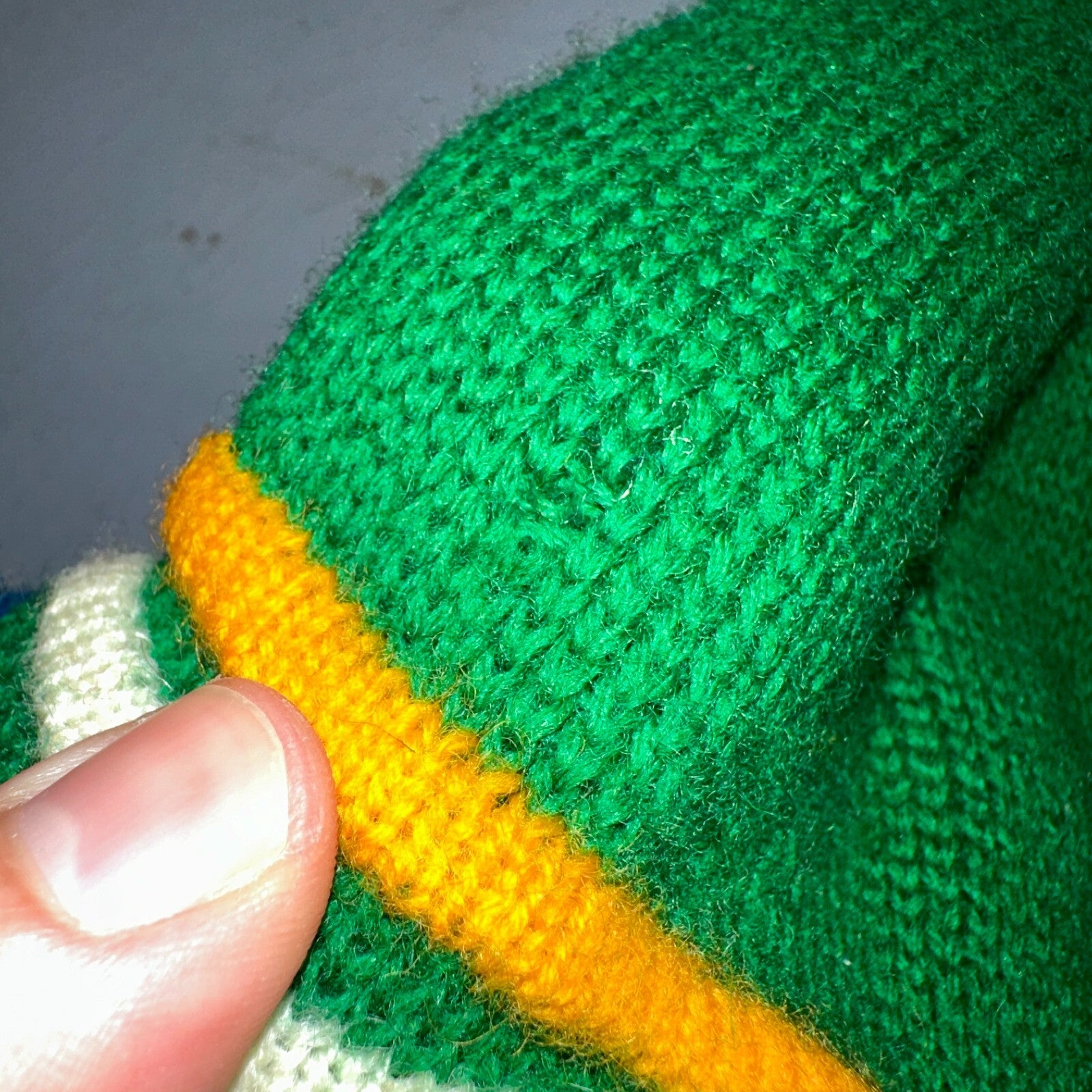 Vintage Wigwam Mills 100% Wool Ski Winter Gear Knit Beanie Hat Red & Blue USA