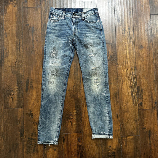 Levis LVC Big E Vintage Redline Selvedge Denim 505 Jeans USA Thrashed 28x34 501