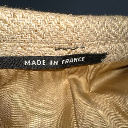 YSL Yves Saint Laurent Vintage Beige Tweed Jacket 38 Blazer Coat France Suit 80s