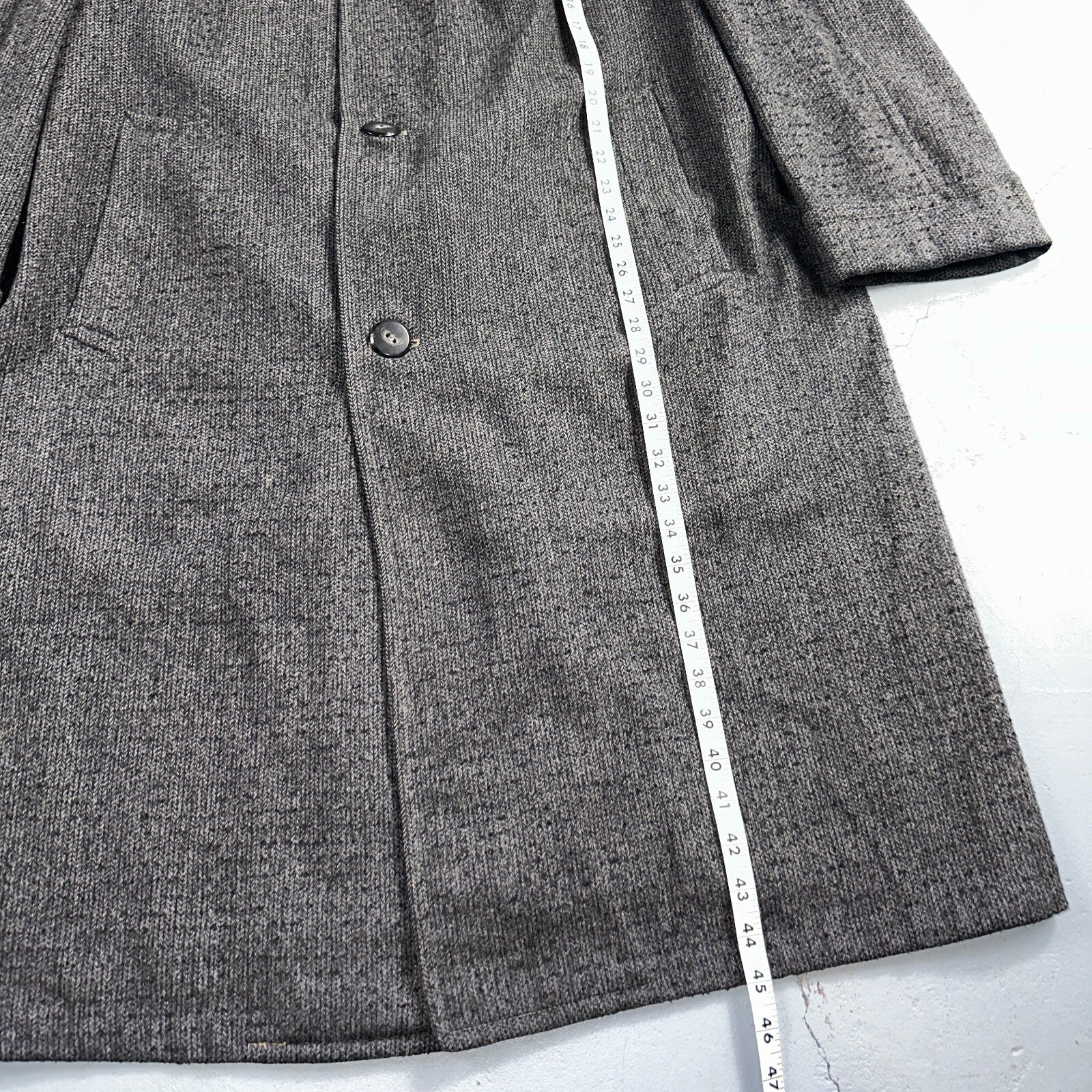 Vintage Barton Hall Coat Mens Gray Tweed Shabby Chic Wool 50s Union Made 1950s