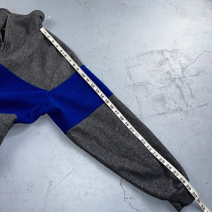 Boss 90s Quarter Zip Fleece Sweater Sweatshirt Jumper Grey Blue 1990s VTG Cool