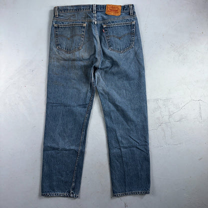 Levis 501 Vintage 90s USA XX Straight Leg Jeans Blue Med Wash 36x32 Act 32x28