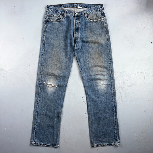 Levis 501 Vintage Y2K XX Straight Leg Jeans Blue Med Wash 36x34 Act 35x34