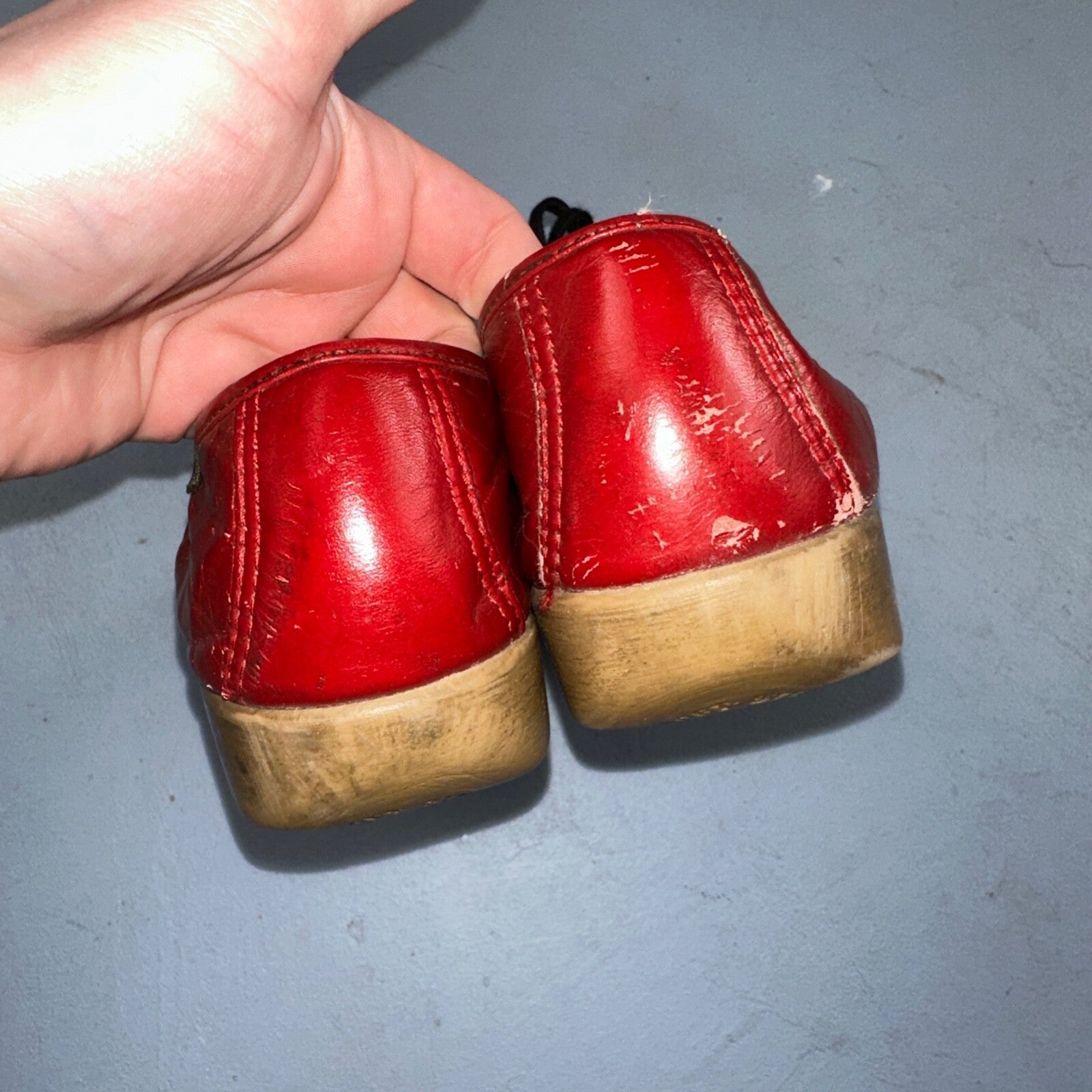 SAS Bounce Red Leather Lace Up Comfort Women's Shoes Sz 8 VTG 80s