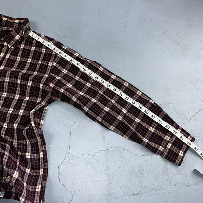 Vintage Pendleton Shirt Mens M Wool Plaid Flannel USA Button 1970s 70s Red