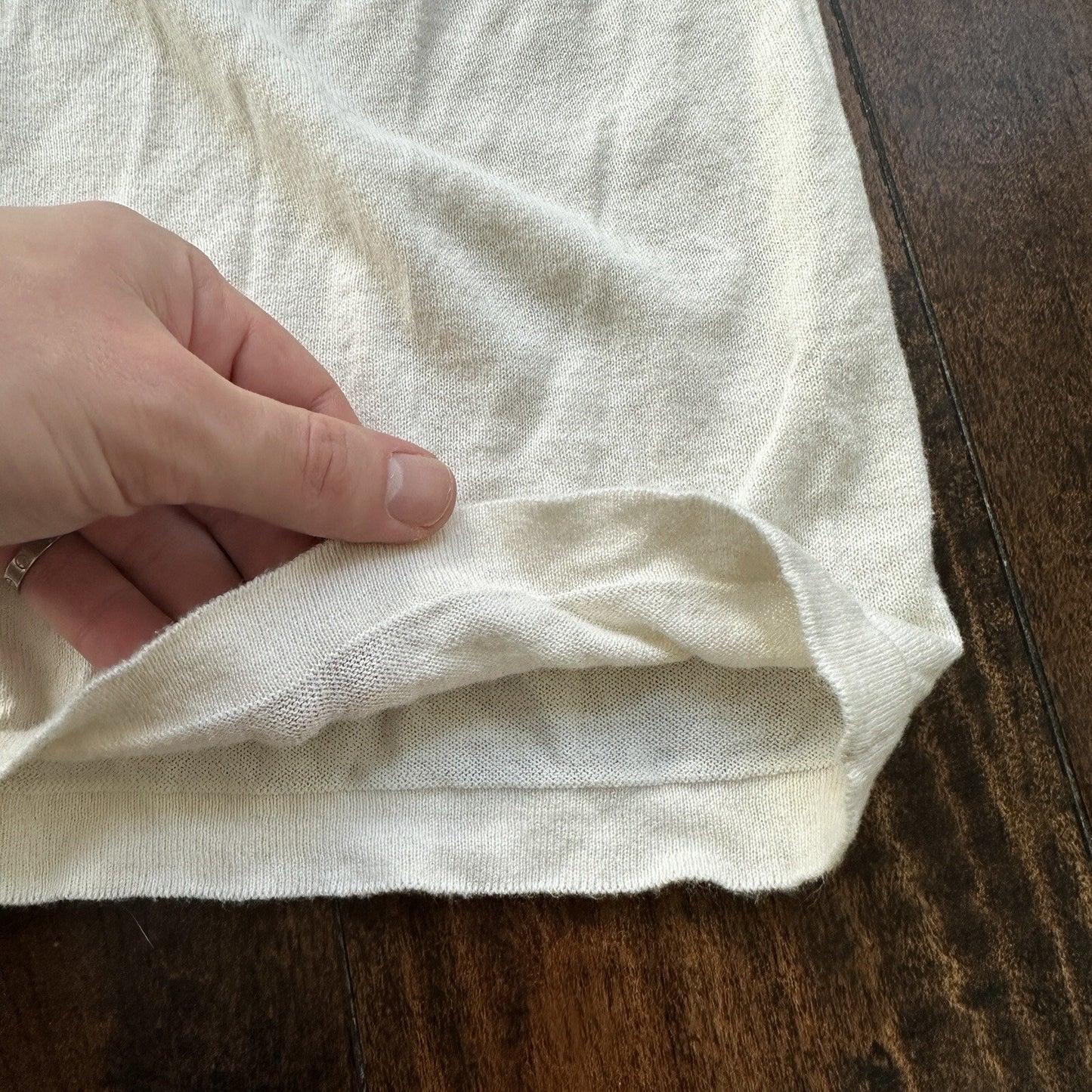 Vintage 1970s Women's White Gold Cardigan Sweater Cute Accent Button Up 70s