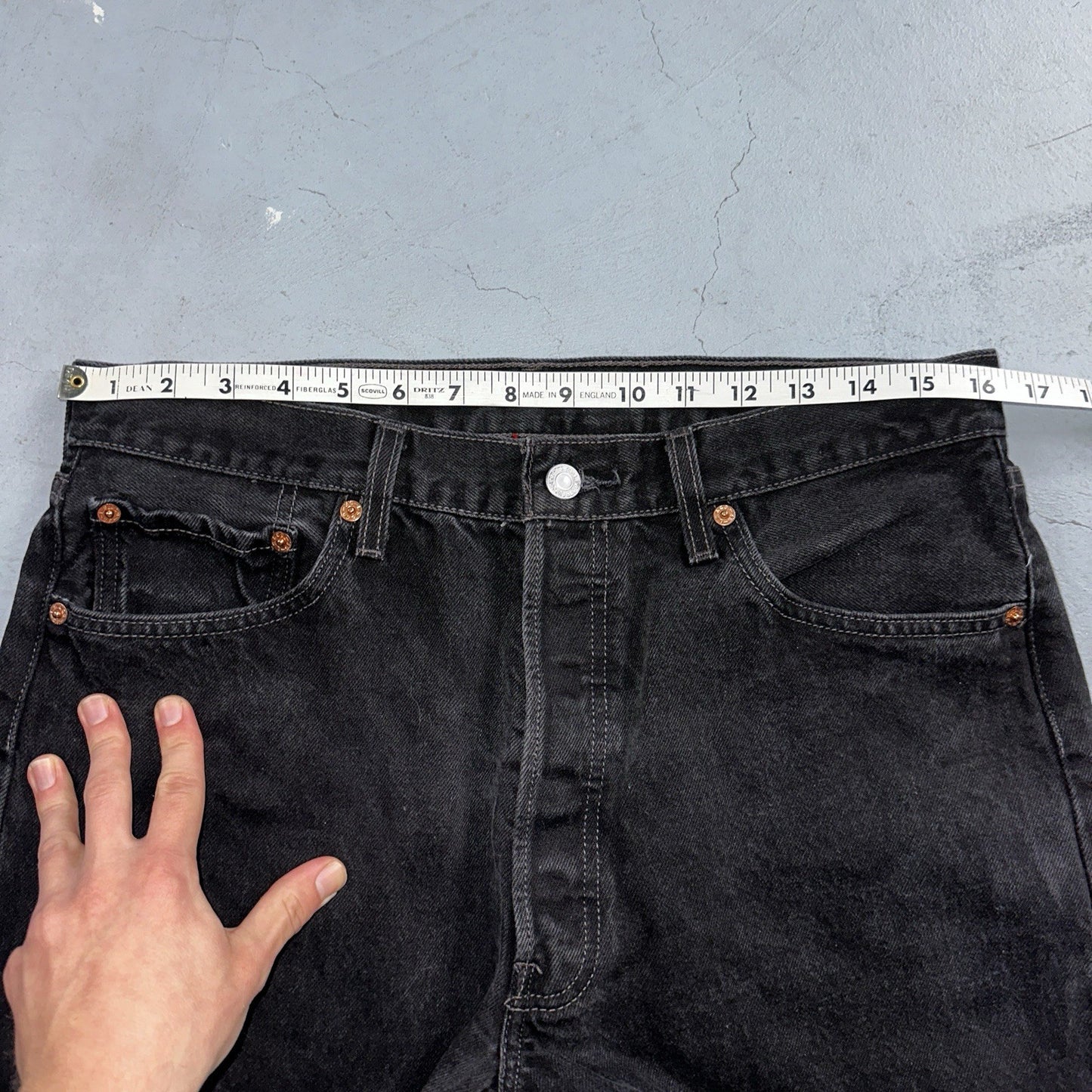 Levis 501 Vintage 90s Y2K XX Straight Leg Jeans Black Dark Wash 34x30 Act 32x25