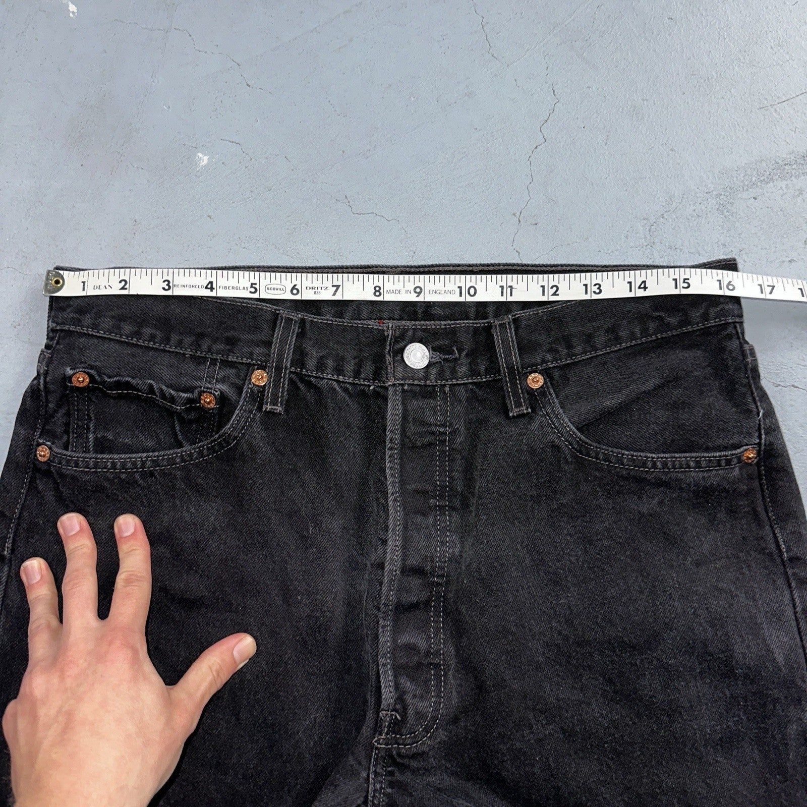 Levis 501 Vintage 90s Y2K XX Straight Leg Jeans Black Dark Wash 34x30 Act 32x25