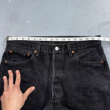 Levis 501 Vintage 90s Y2K XX Straight Leg Jeans Black Dark Wash 34x30 Act 32x25
