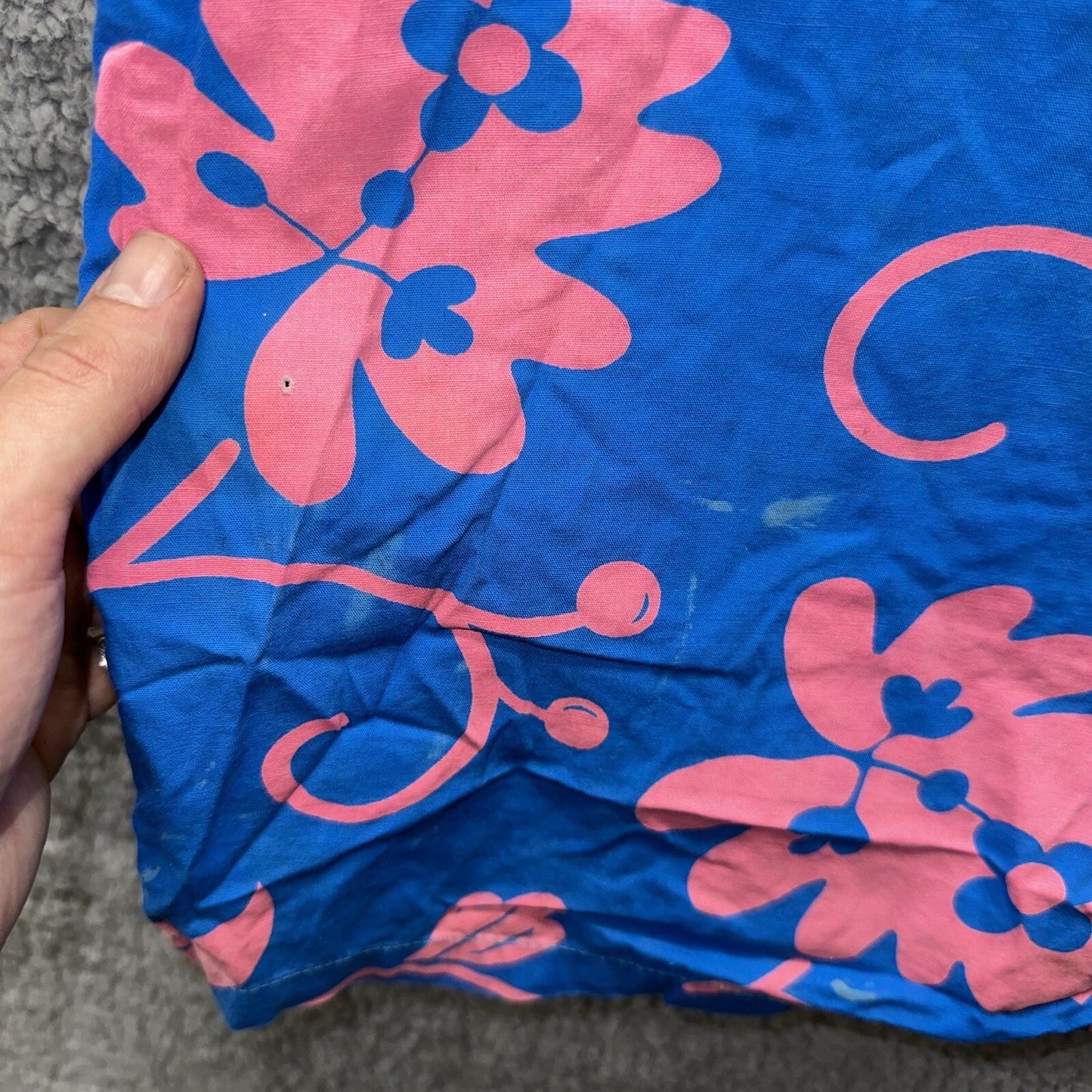 Vintage 50s Hawaiian Aloha Print Shirt Rockabilly Honolulu 60s Button USA Pink