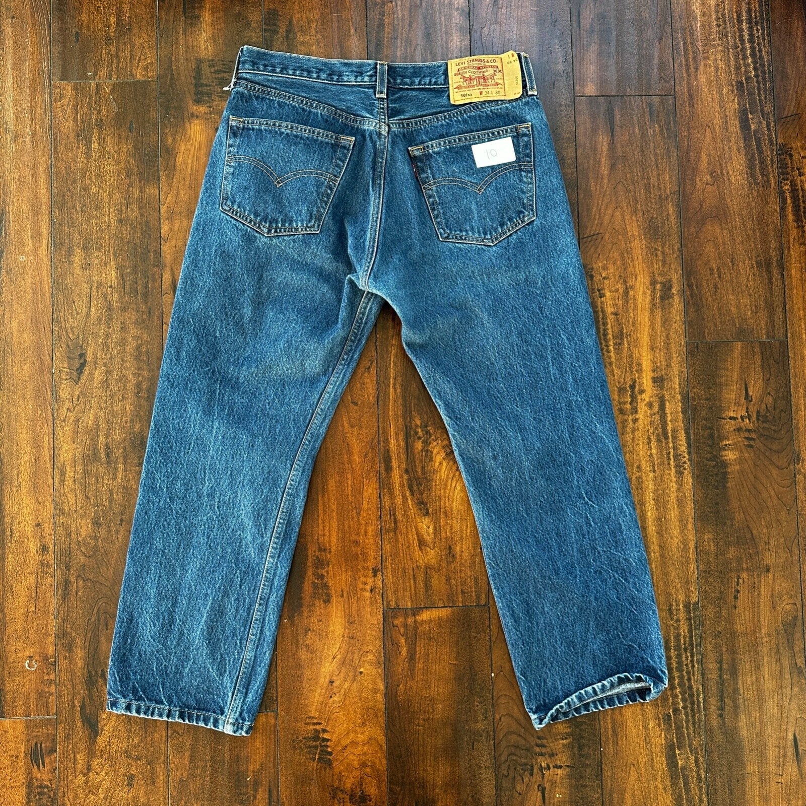 VTG Levis 501 XX Button Fly 90s USA Jeans Denim Straight Capri 34x30 Act 31x25