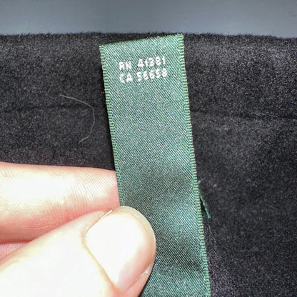 Lauren Ralph Lauren Womens Black Herringbone Wool Blended Overcoat 6 Lined