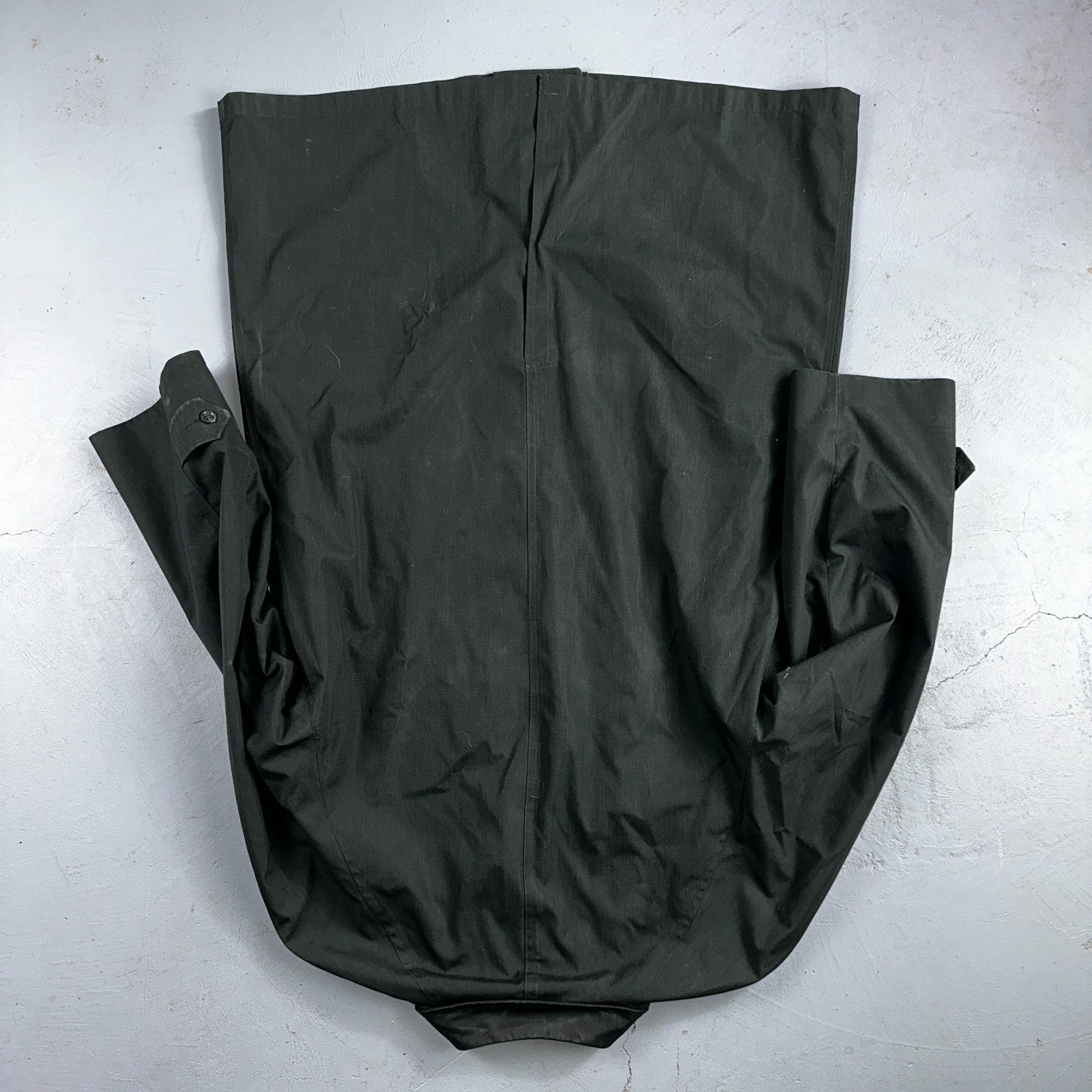 Aqaron Rain Trench Coat Mens 38 Short Green Long Sleeve Button Long Jacket