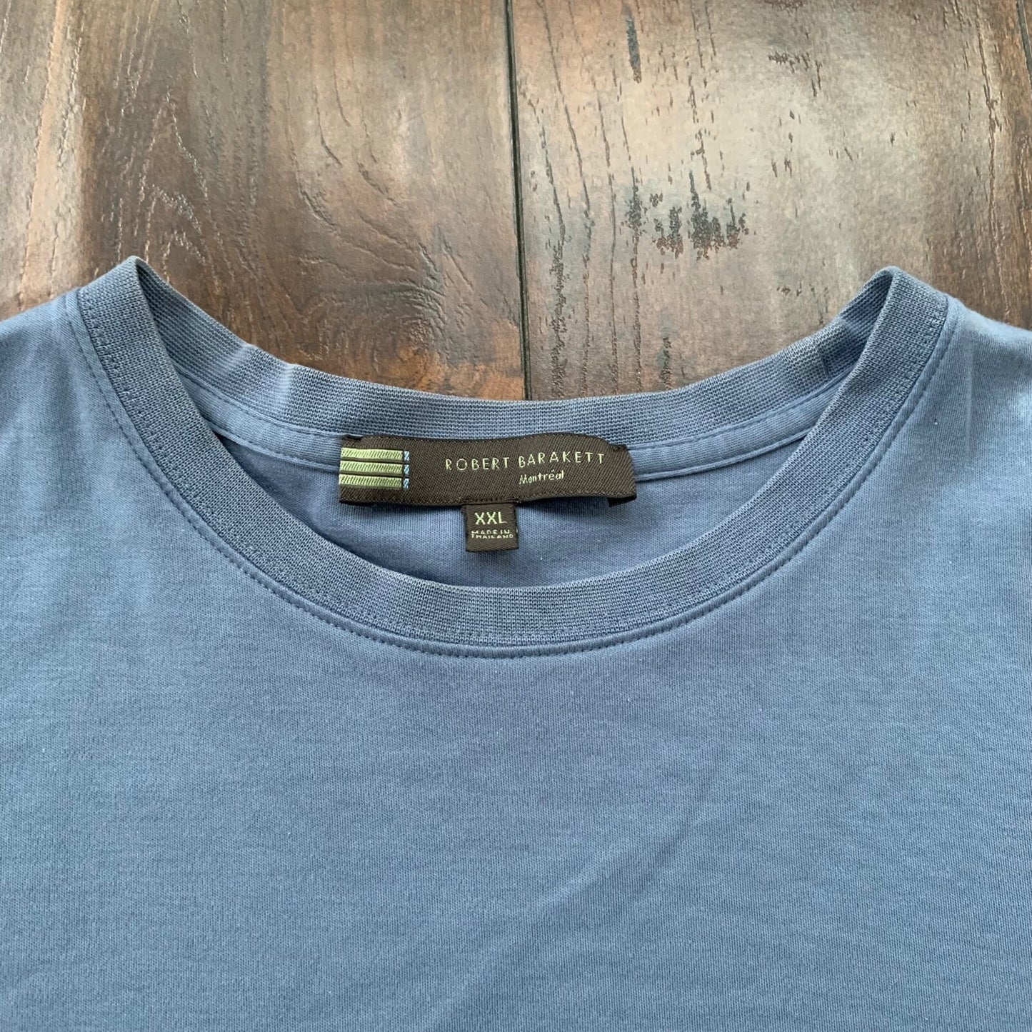 Robert Barakett T-Shirt Men XXL Short Sleeve Casual Pima Montreal Cotton Blue