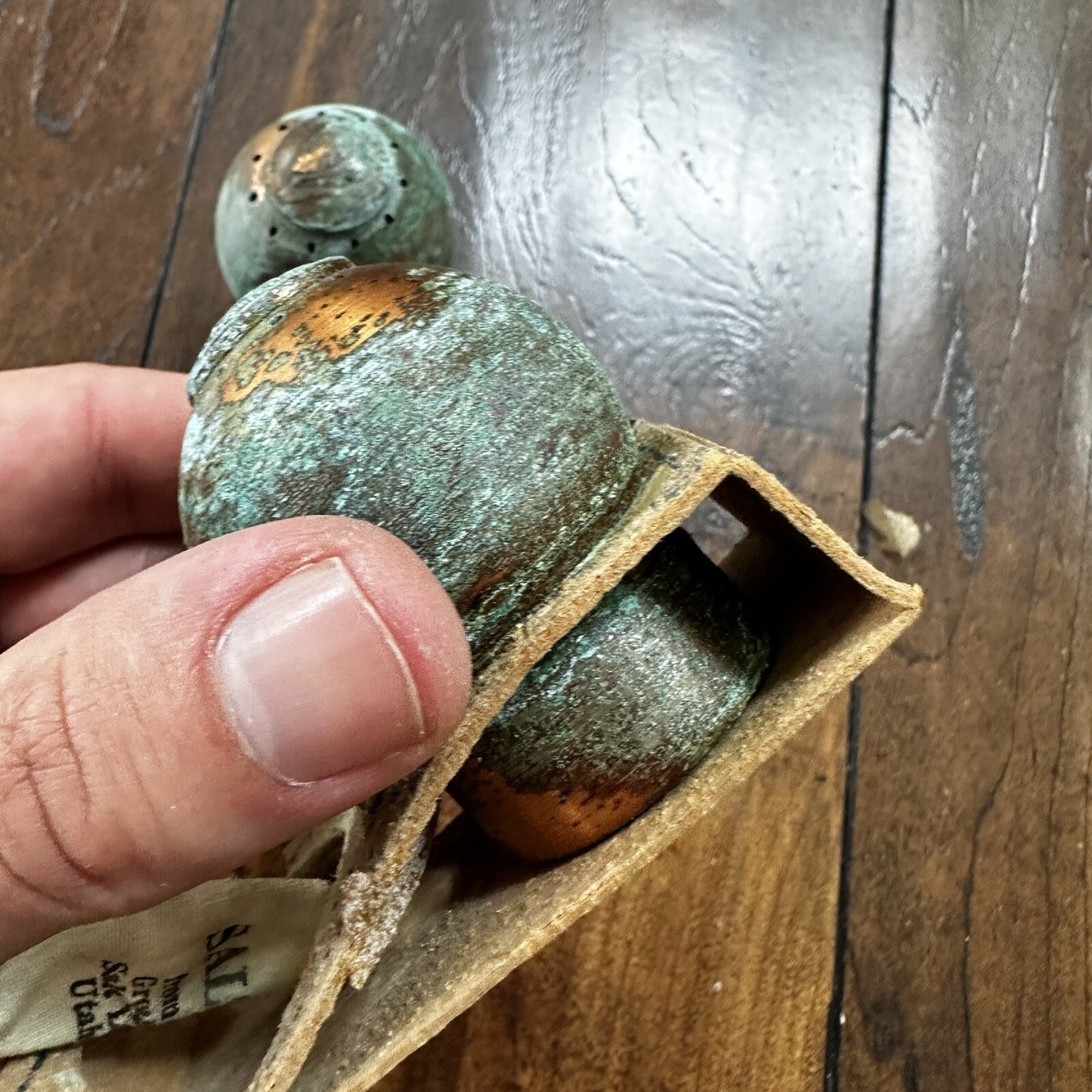 VTG Solid Copper Salt And Pepper Shaker Set Salt Lake City Utah Coins RARE