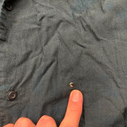 CH Carolina Herrera Black Flower Floral Button Down Dress Shirt Mens Rough VTG