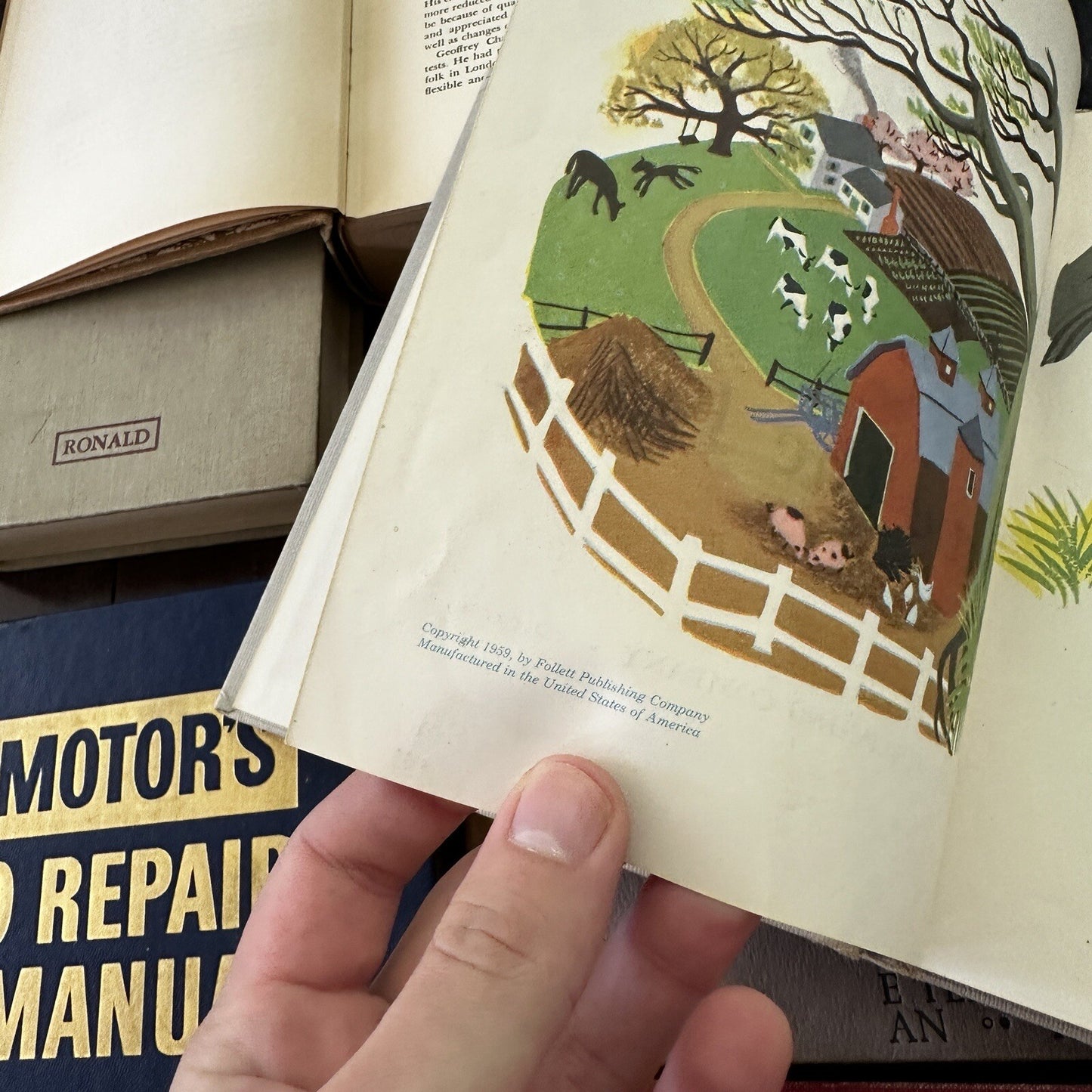 Lot 18 Cool Old Vintage Antique Rare Hardcover Random Books Green Coffee Table