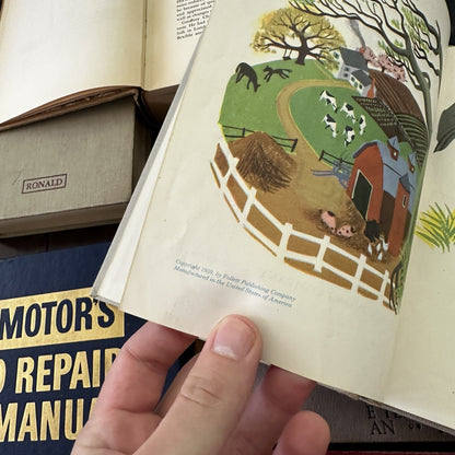 Lot 18 Cool Old Vintage Antique Rare Hardcover Random Books Green Coffee Table