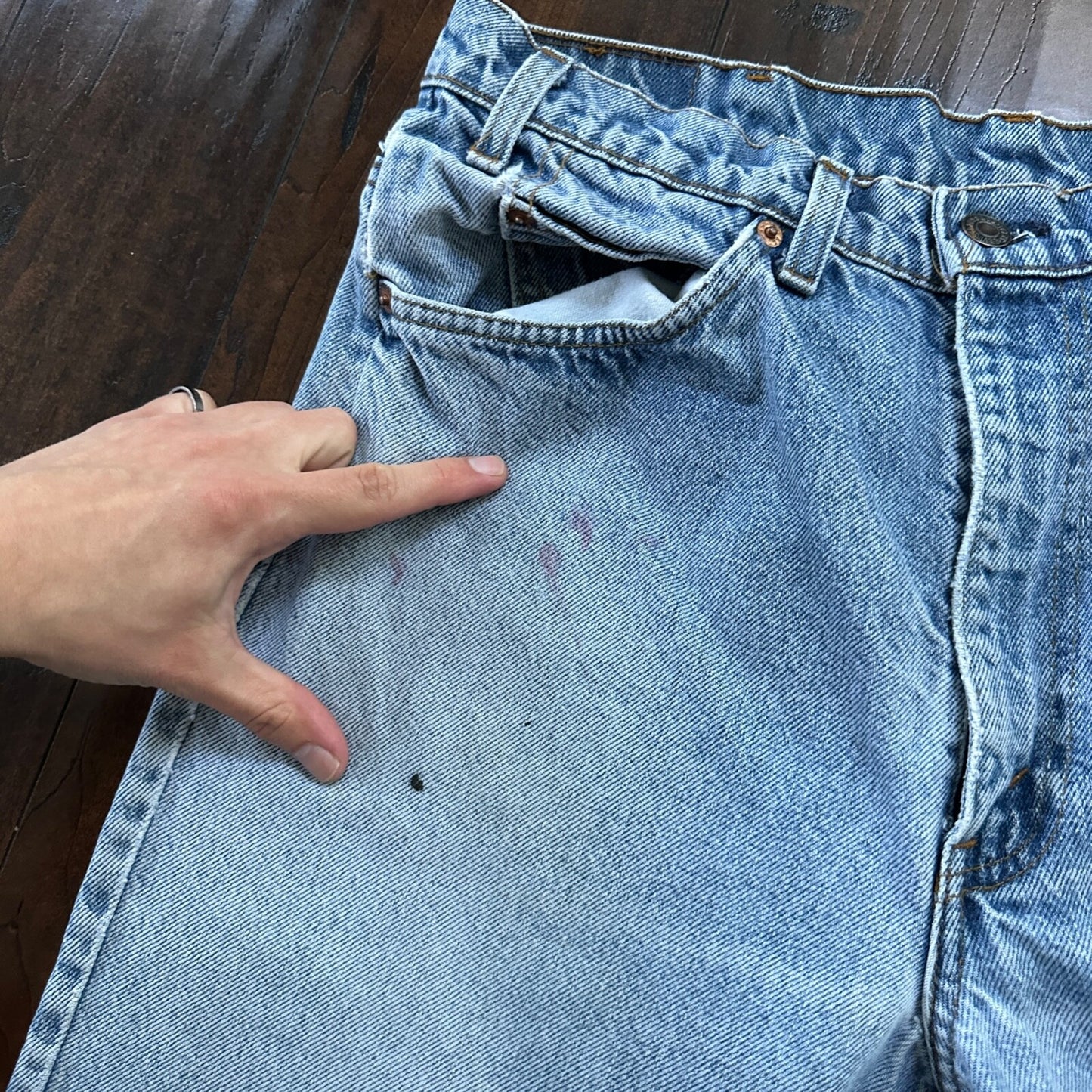 Levis 517 Vintage 80s USA Orange Tab Bootcut Flare Blue Jeans 34x31 Act 32x29