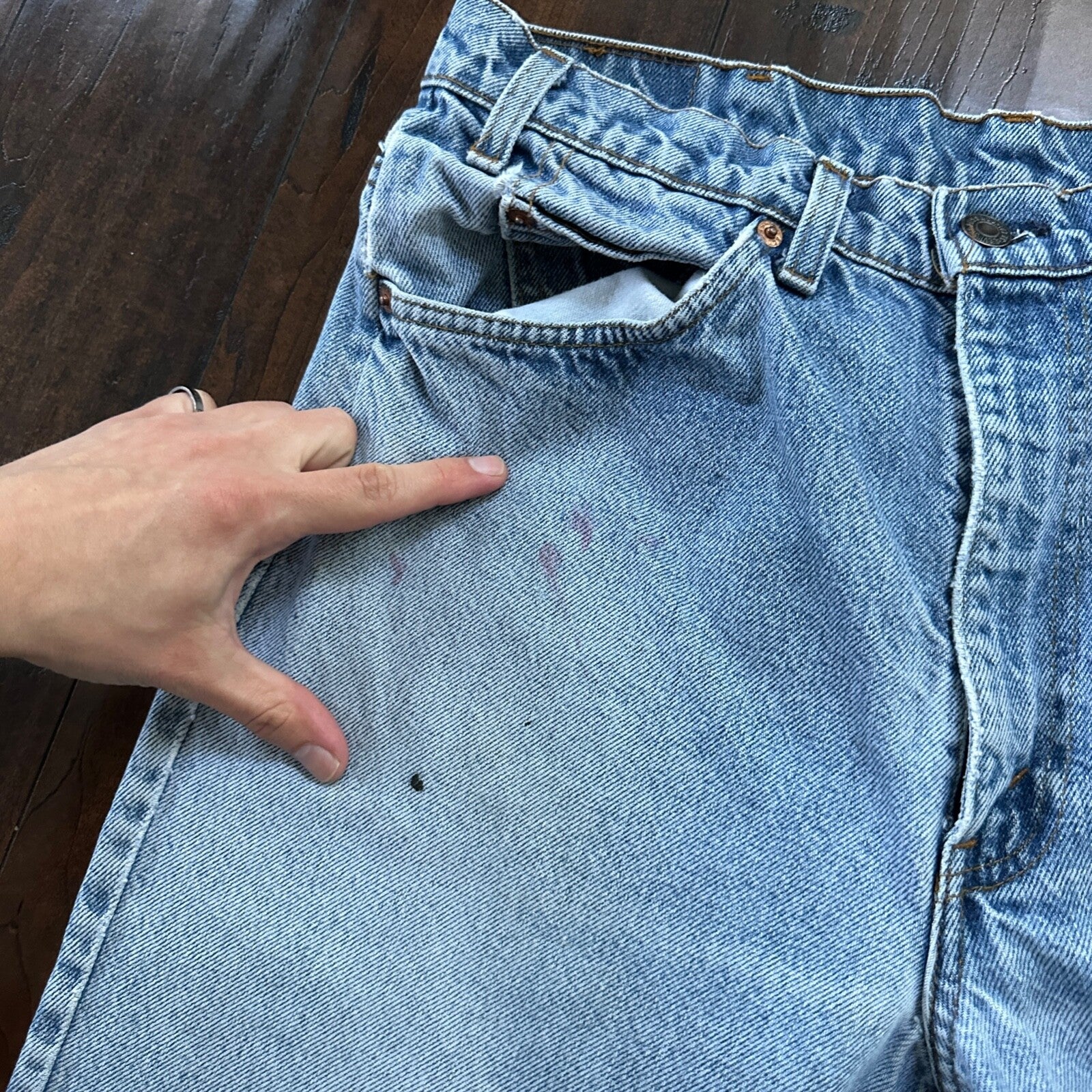 Levis 517 Vintage 80s USA Orange Tab Bootcut Flare Blue Jeans 34x31 Act 32x29