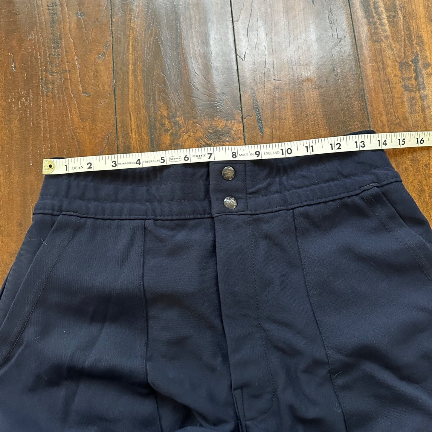 VTG 80's Spanjian Athletic Basketball Shorts Men's SZ L Navy Blue Made In USA