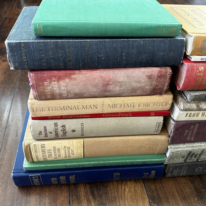Lot 18 Cool Old Vintage Antique Rare Hardcover Random Books Green Coffee Table
