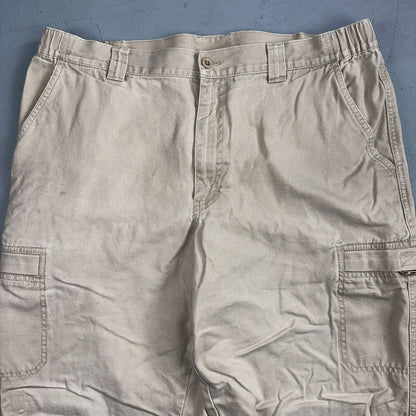 Vintage LL Bean Mens 36x30 Light Stonewashed Cargo Pants Trousers Beige 90s