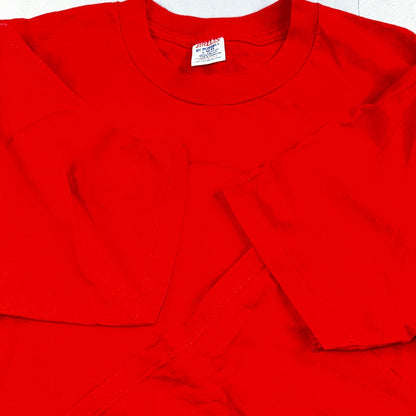 Jerzees 90s USA VTG T Shirt Red No Print Lot 1 Single Stitch Basic Tee Simple