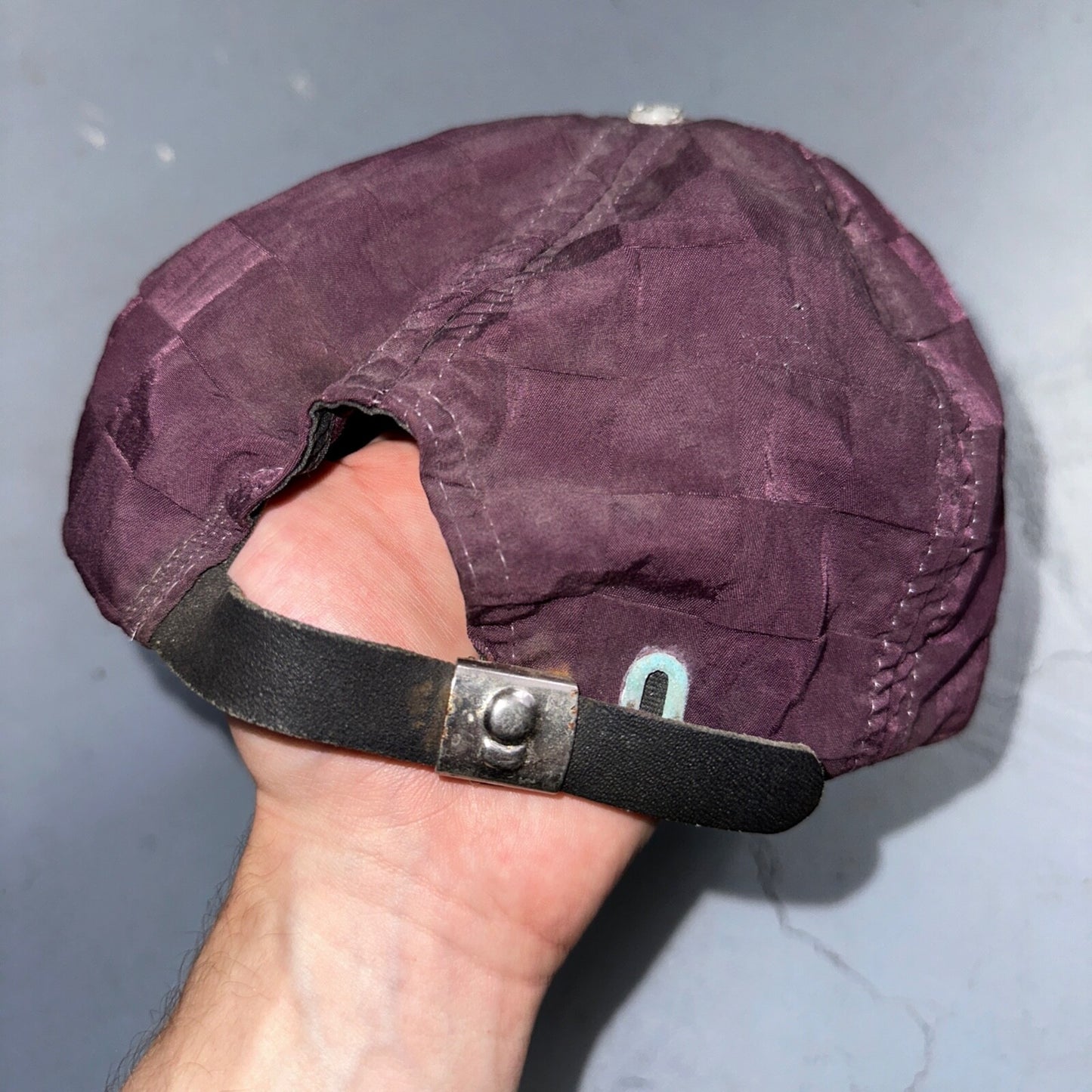 Diamond Lake Resort VTG Hat Cap Snapback Purple Checkerboard 80s Cool Oregon