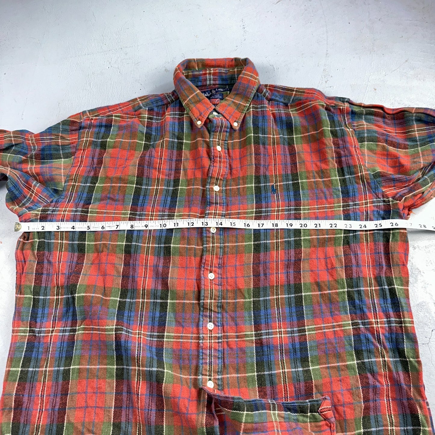 RALPH LAUREN Shirt Mens Size XL Button Up Plaid Long Sleeve Extra Large Blaire