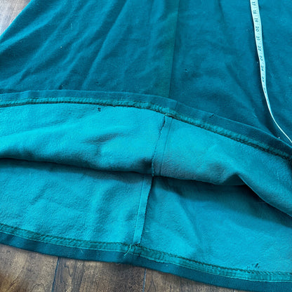 VTG 1960s Faded Green Wool Skirt Preppy Midi Knee Belt Loops 26" Waist Long 60s