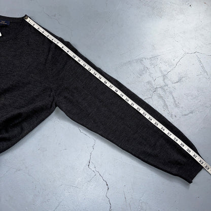 346 Brooks Brothers Mens XL Fine Italian Merino Wool Gray Sweater Tags