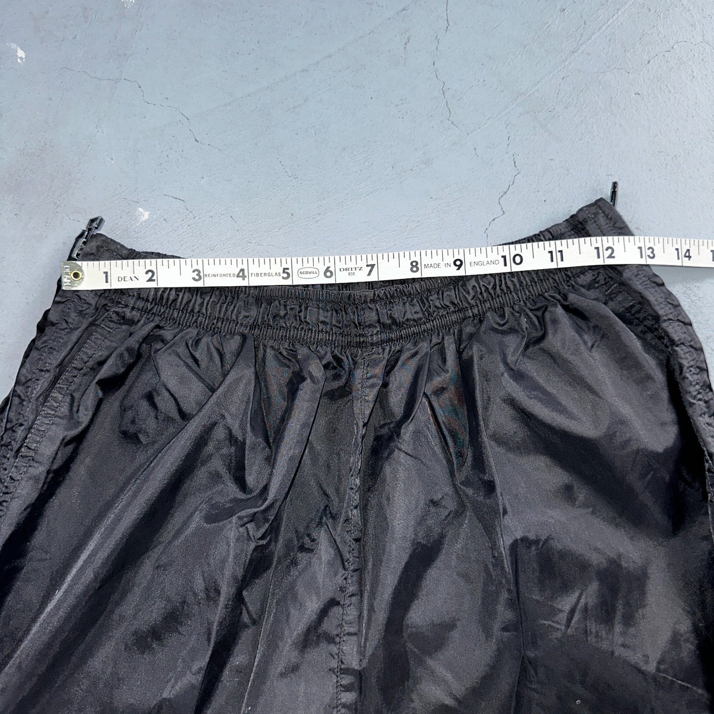 Nike VTG 90s Windbreaker Track Pants Ankle Zip Unlined Black 1990s Essential