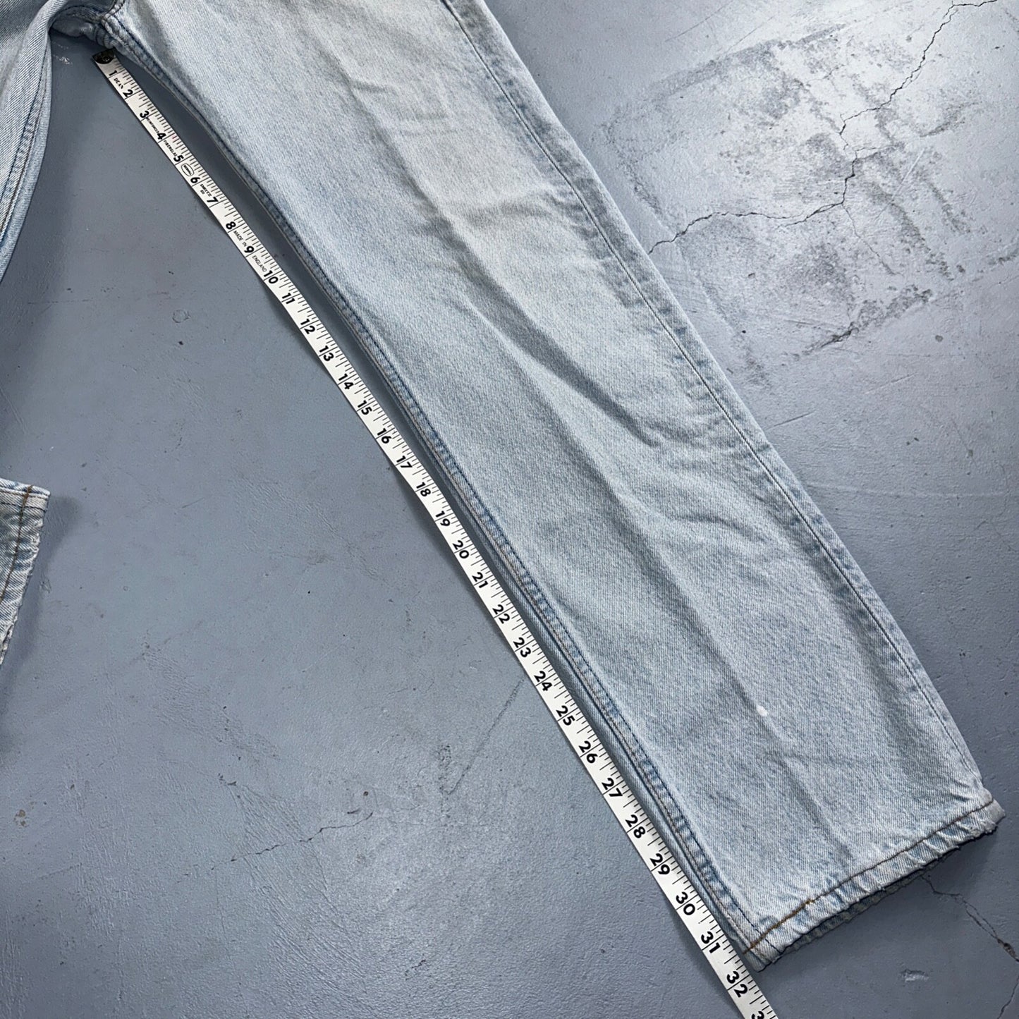 Levis 501 Vintage 90s USA XX Straight Leg Jeans Blue Light Wash 33x34 Act 31x32