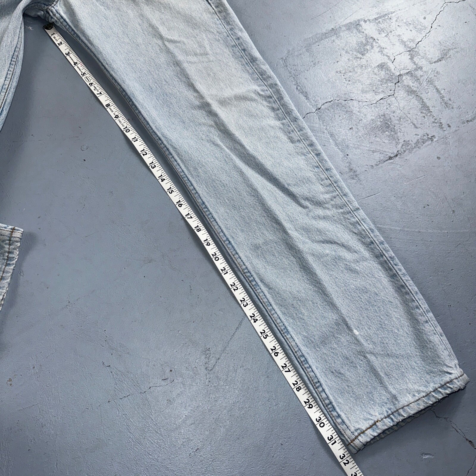 Levis 501 Vintage 90s USA XX Straight Leg Jeans Blue Light Wash 33x34 Act 31x32