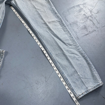 Levis 501 Vintage 90s USA XX Straight Leg Jeans Blue Light Wash 33x34 Act 31x32