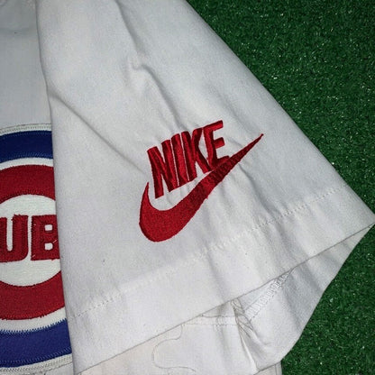 90s Chicago Cubs Jersey Vintage Nike T Shirt USA Rare MLB White Rare Jordan Rap