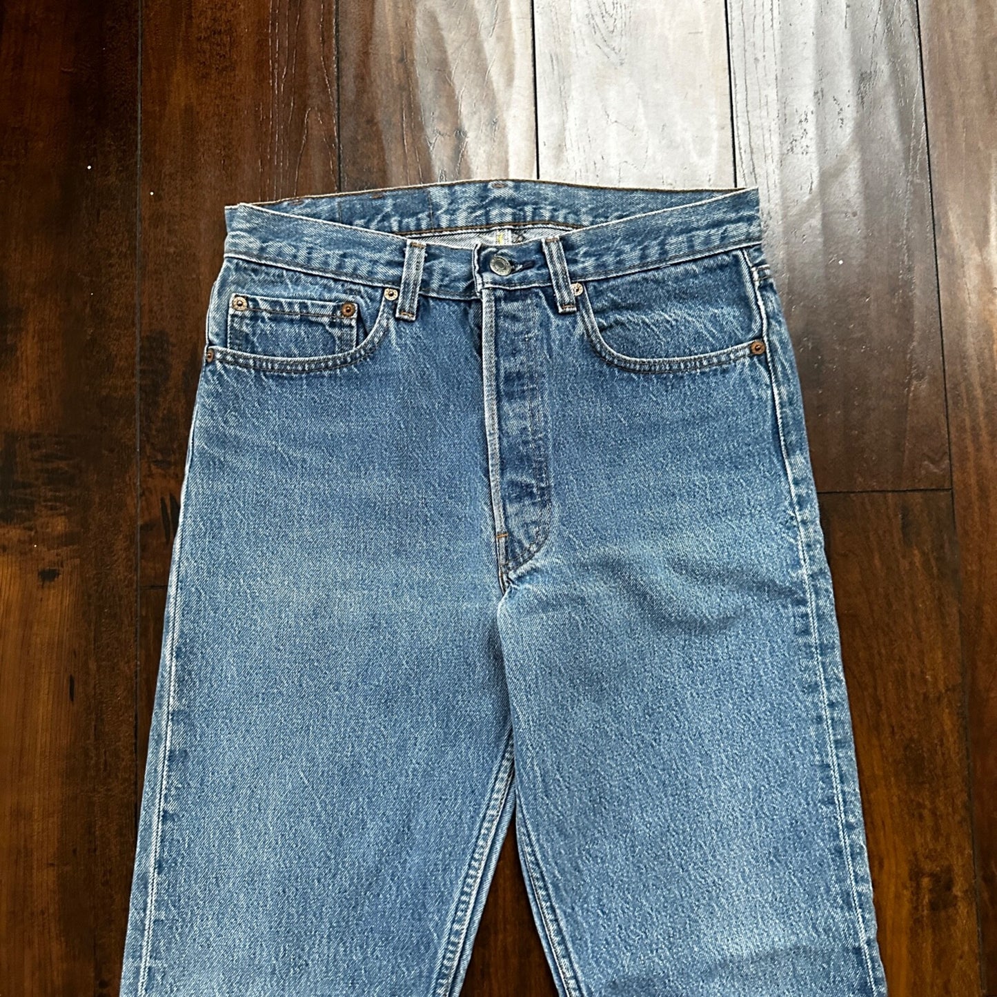 VTG 80s Levis 501 Button Fly 32x36 USA Tag Jeans Straight Wash Blue XX Act 29x32