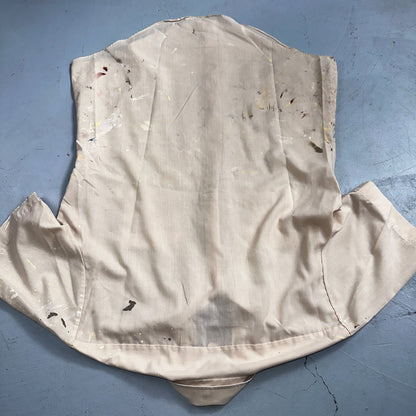 VTG 60s 70s Paint Stained Sears Perma Prest Short Sleeve Camp Shirt 16 Thrashed